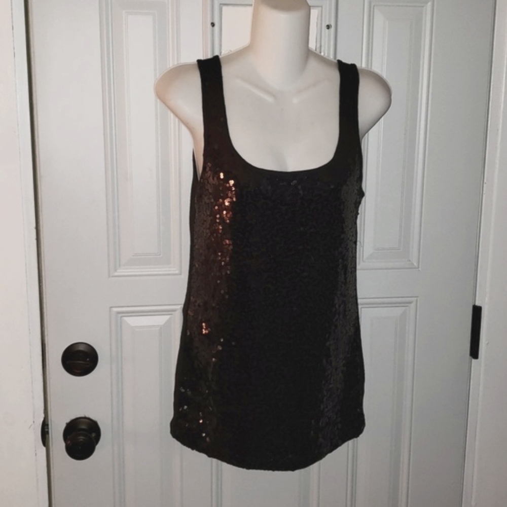 Sequined tank black large 12 old navy